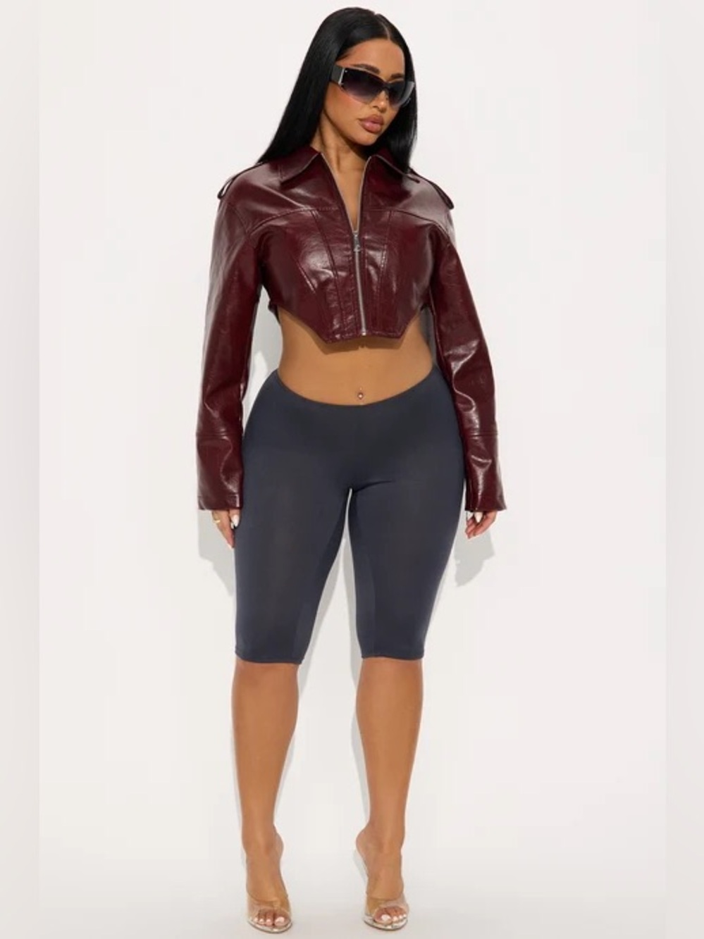 Fashion Nova Feeling Cheeky Mid Rise Runched Butt Capri Leggings - Grey